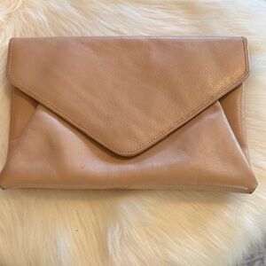 Halogen Tan Envelope Clutch